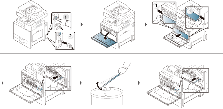 Cleaning the machine